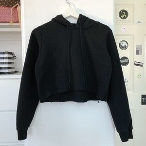 Brandy Melville Black Cropped Hoodie